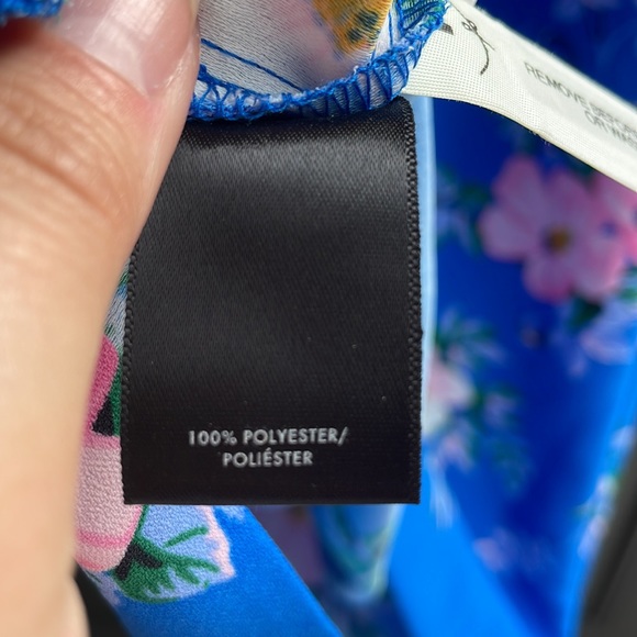 Like new Ann Taylor 8P blue dress with pink floral pattern and 3/4 sleeves - Picture 5 of 6